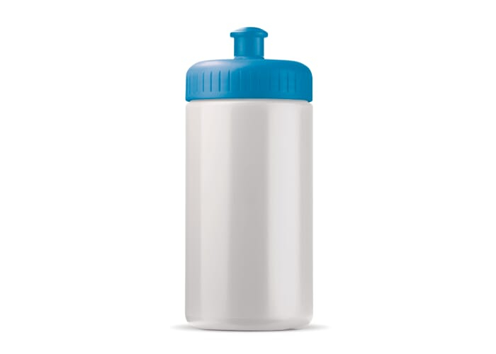 Bidon de sport personnalisable bioplastique 500ml Blanc et Bleu clair